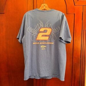 Vintage Brad Keselowski #2 NASCAR t-shirt Blue Size Large 100% Cotton